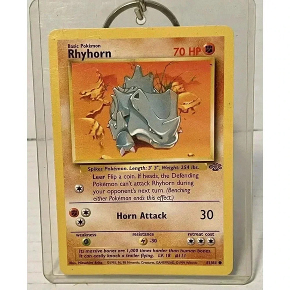 Keychain Pokémon TCG Rhyhorn Jungle 61/64‎ Regular Unlimited Common LP - Picture 1 of 7